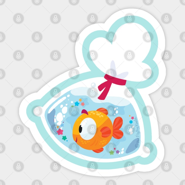 Chip the Fish Sticker by ginaromoart